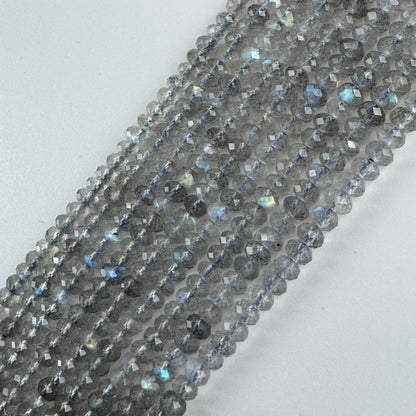 Labradorite Faceted Rondelle Beads (AAA Quality)