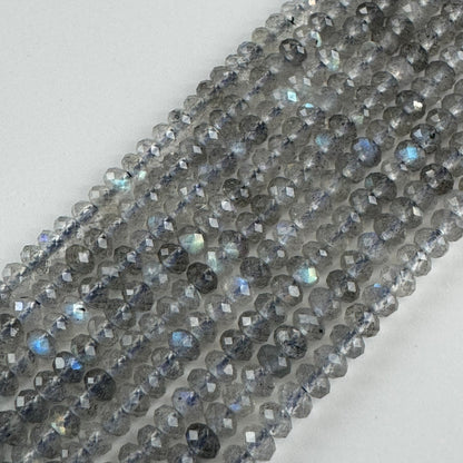 Labradorite Faceted Rondelle Beads (AAA Quality)