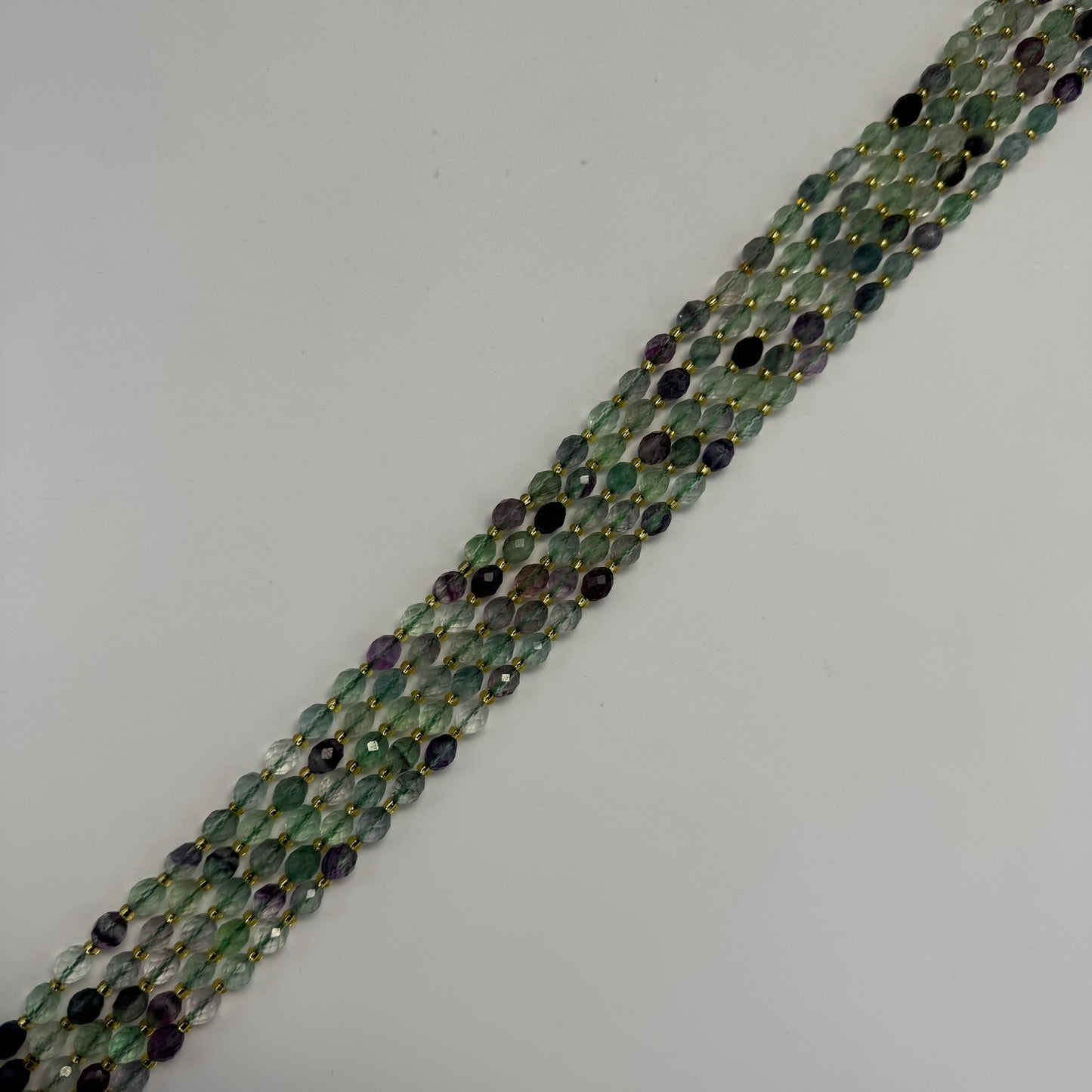 Faceted Fluorite Barrel Beads