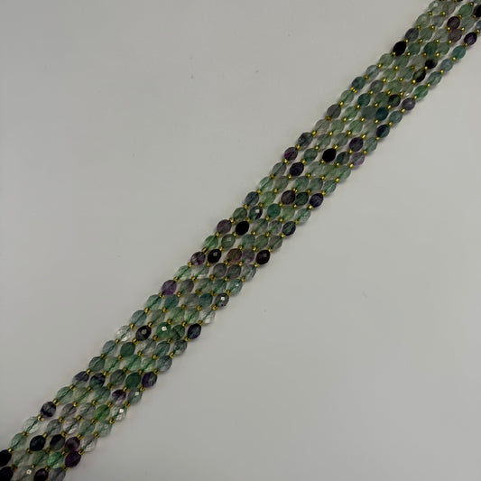 Faceted Fluorite Barrel Beads