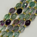 Faceted Fluorite Barrel Beads