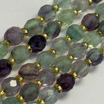Faceted Fluorite Barrel Beads