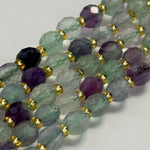 Faceted Fluorite Barrel Beads