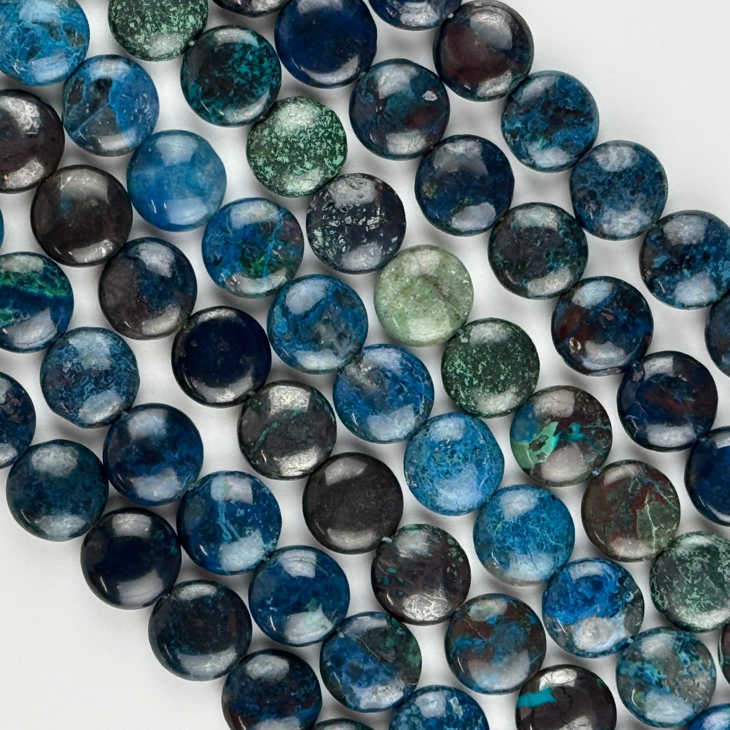 Rare Smarties Shattuckite Polished Round Beads - (AA Quality)