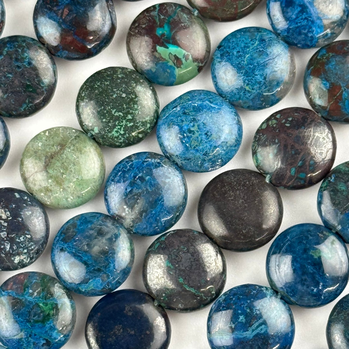 Rare Smarties Shattuckite Polished Round Beads - (AA Quality)