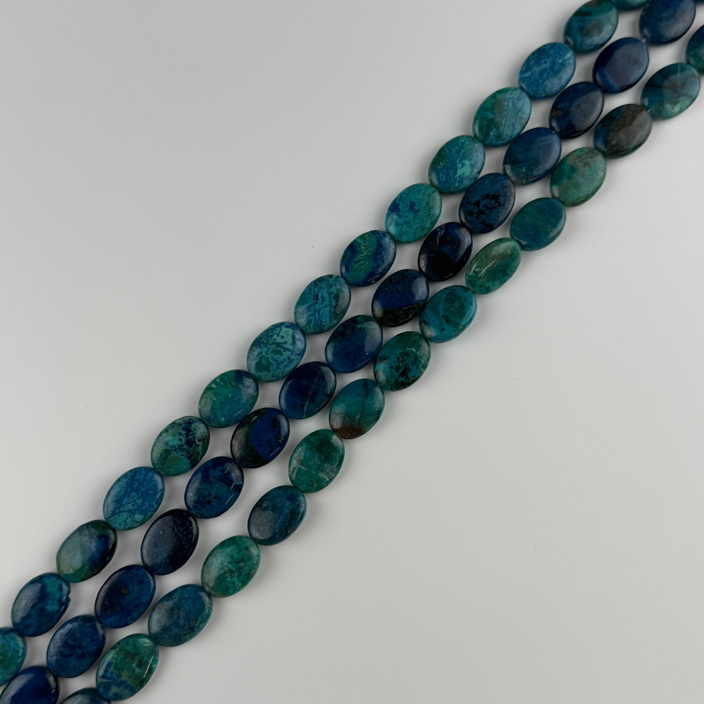 Rare Oval Shattuckite Polished Round Beads - (AAA Quality)