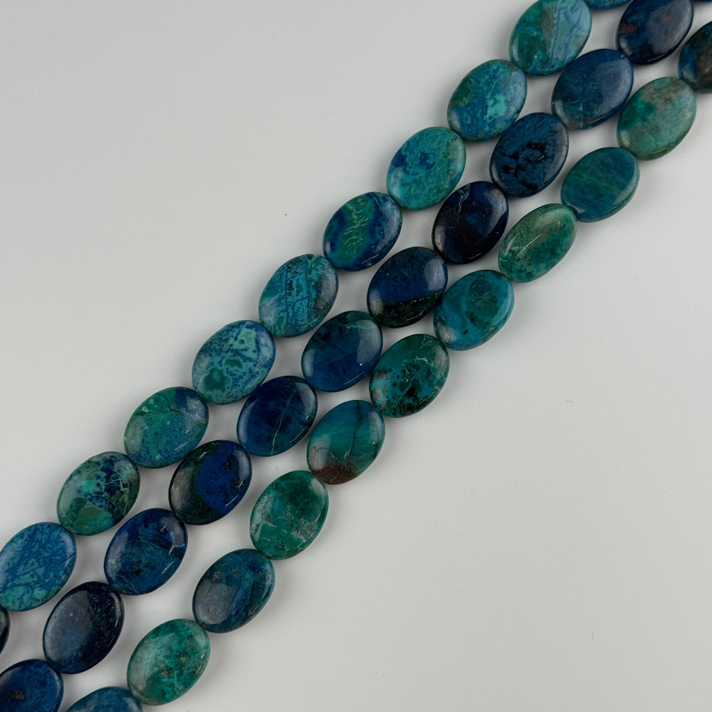 Rare Oval Shattuckite Polished Round Beads - (AAA Quality)