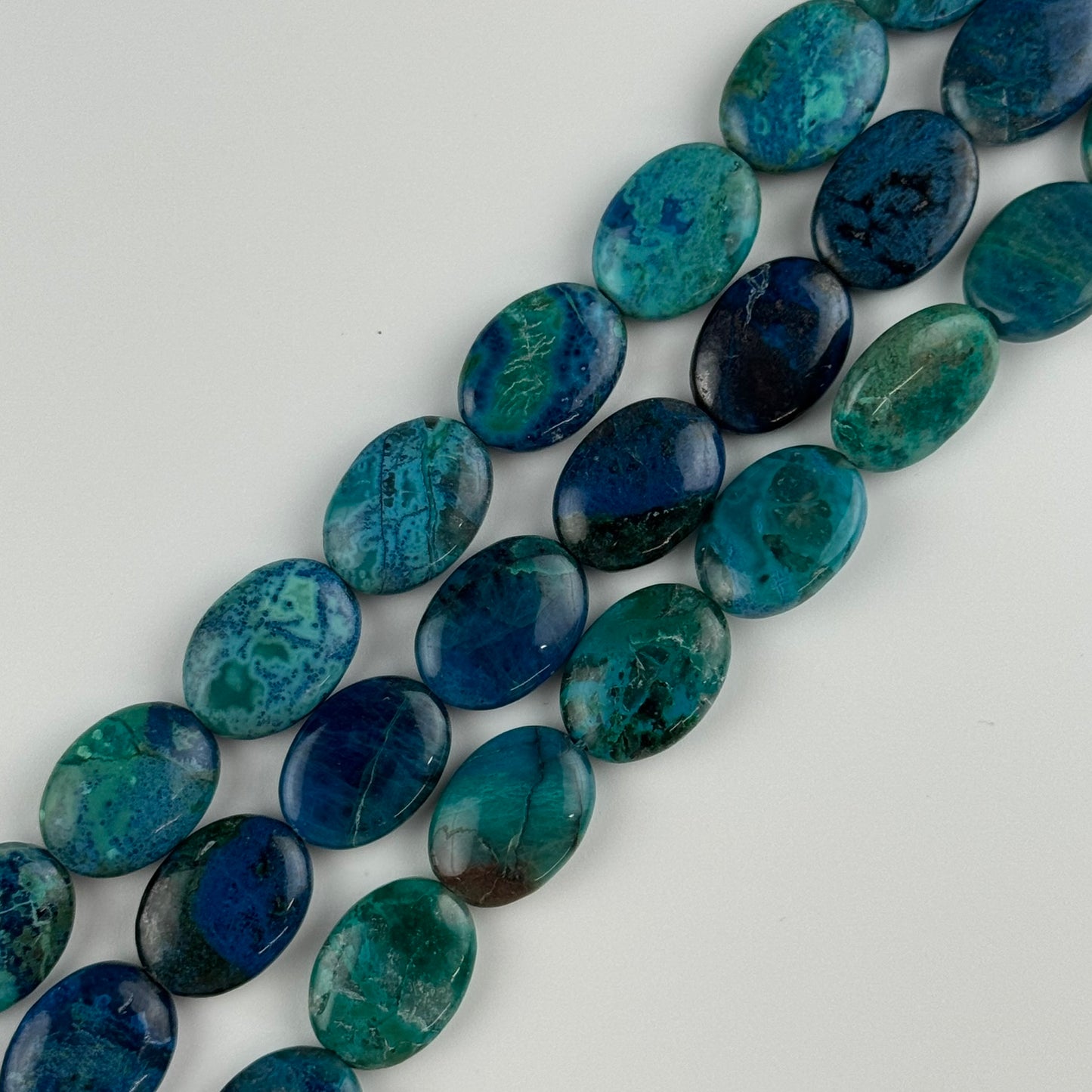 Rare Oval Shattuckite Polished Round Beads - (AAA Quality)