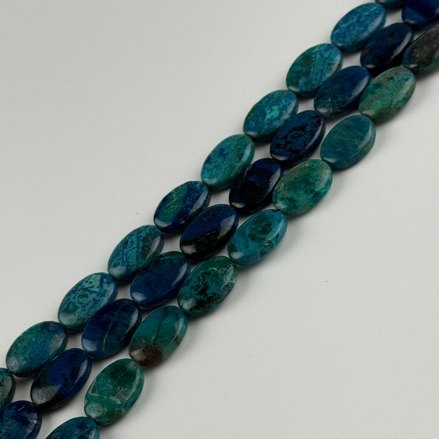 Rare Oval Shattuckite Polished Round Beads - (AAA Quality)