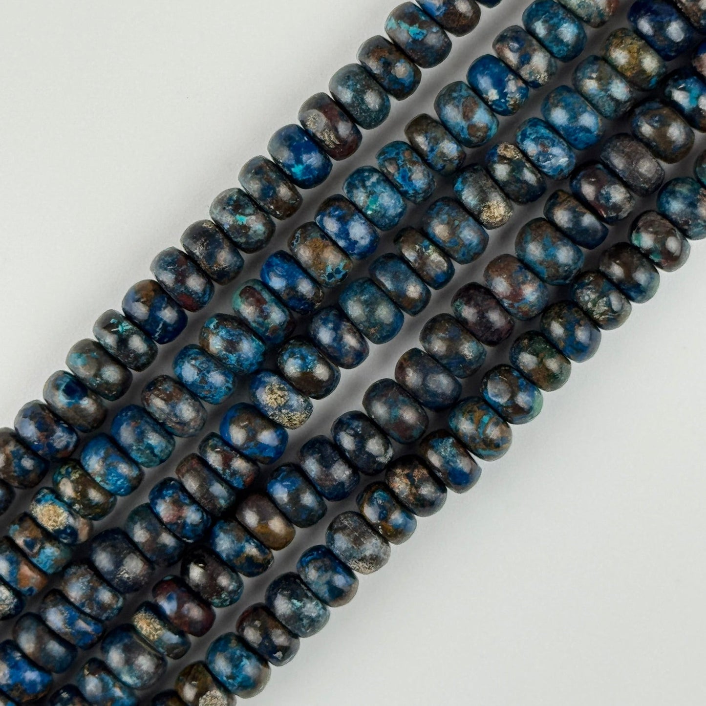 Shattuckite Rondelle Polished Beads- Most Rare Gemstone - (AAA Quality)