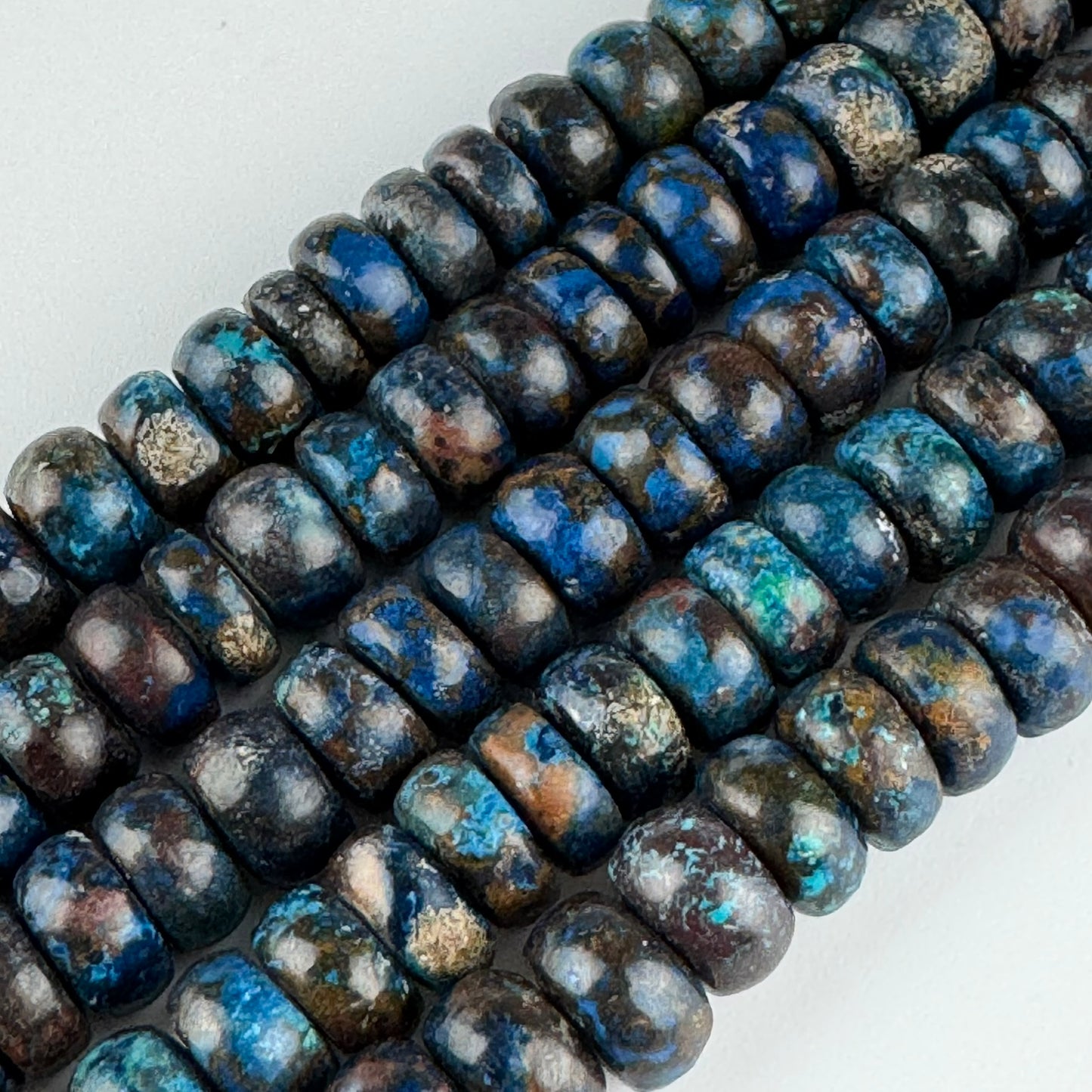 Shattuckite Rondelle Polished Beads- Most Rare Gemstone - (AAA Quality)