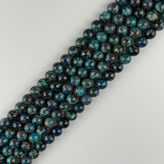 Shattuckite Polished Round Beads (Most Rare Gemstone) - (AAA Quality)
