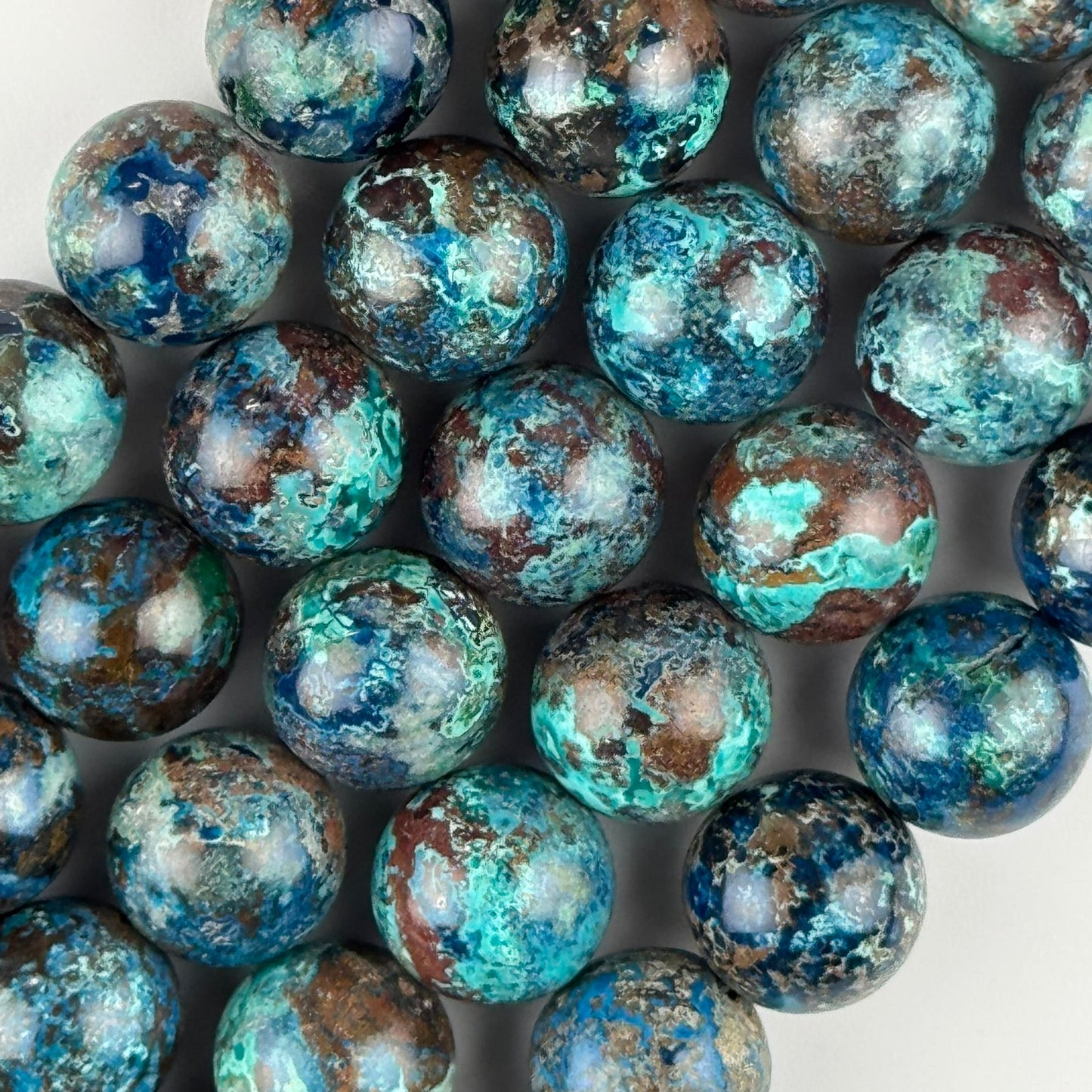 Shattuckite Polished Round Beads (Most Rare Gemstone) - (AAA Quality)