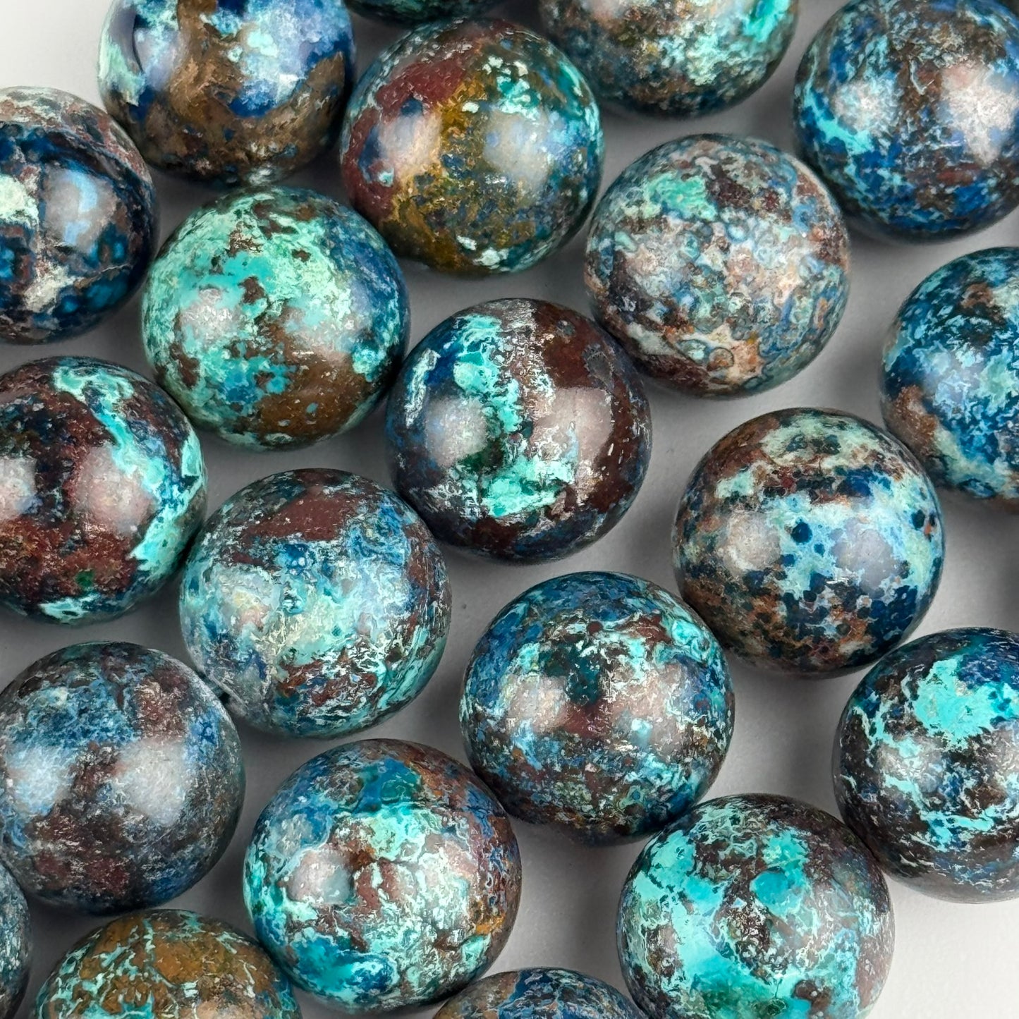 Shattuckite Polished Round Beads (Most Rare Gemstone) - (AAA Quality)