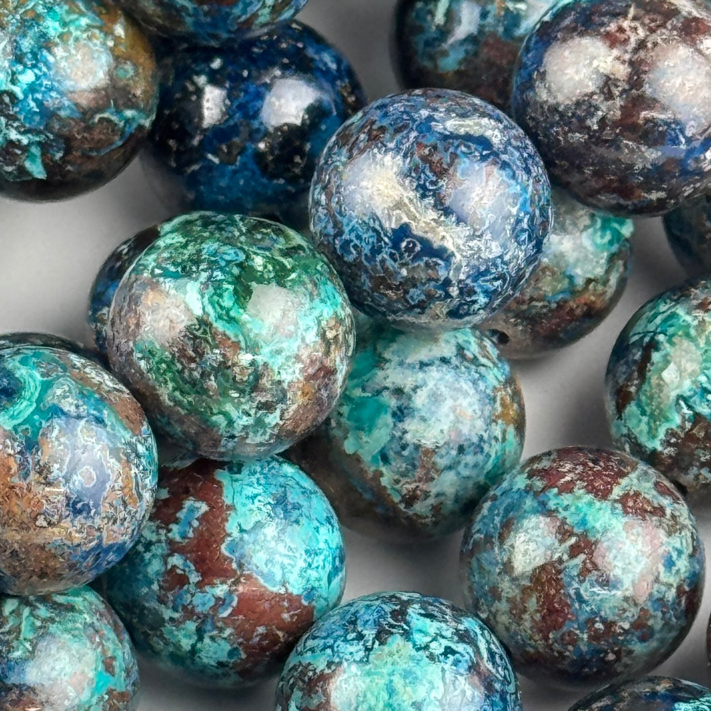 Shattuckite Polished Round Beads (Most Rare Gemstone) - (AAA Quality)