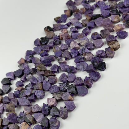 Charoite Pear Shaped Flat Semi Polished Gemstone Beads - (AB Quality)