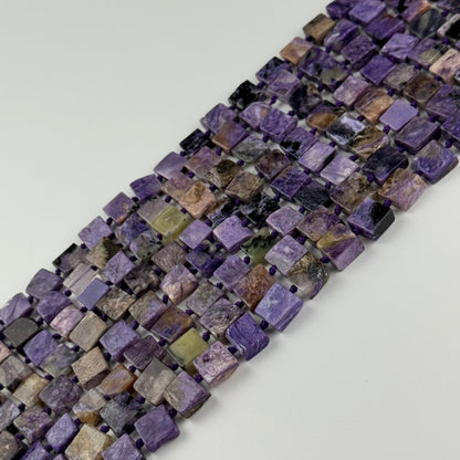 Charoite Square Flat Polished Gemstone Beads - (AB Quality)