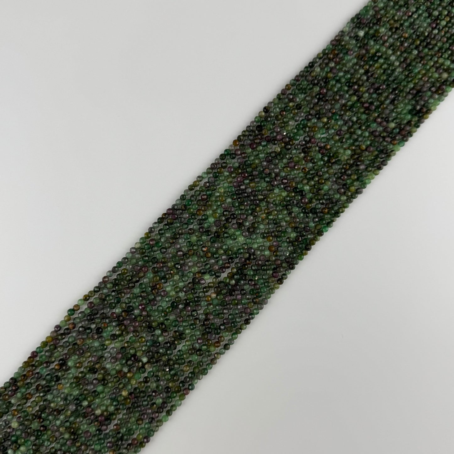 Ruby Zoisite Faceted Round Beads - (AA Quality)