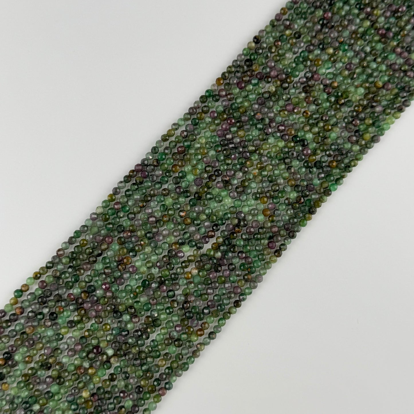 Ruby Zoisite Faceted Round Beads - (AA Quality)