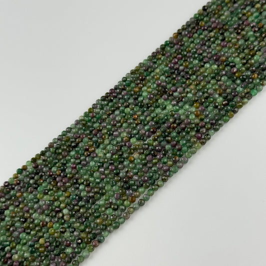 Ruby Zoisite Faceted Round Gemstone Beads - (AA Quality)