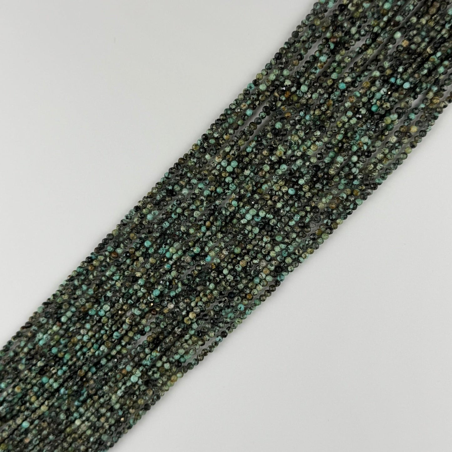 African Turquoise (Jasper) Faceted Round Beads - (A Quality)