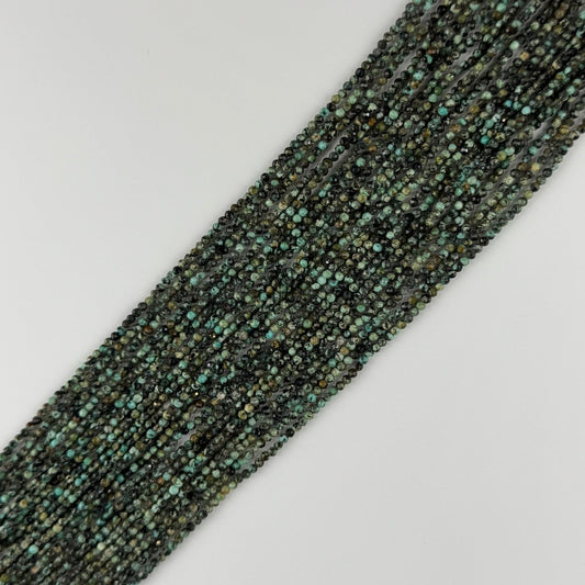 African Turquoise (Jasper) Faceted Round Gemstone Beads - (A Quality)