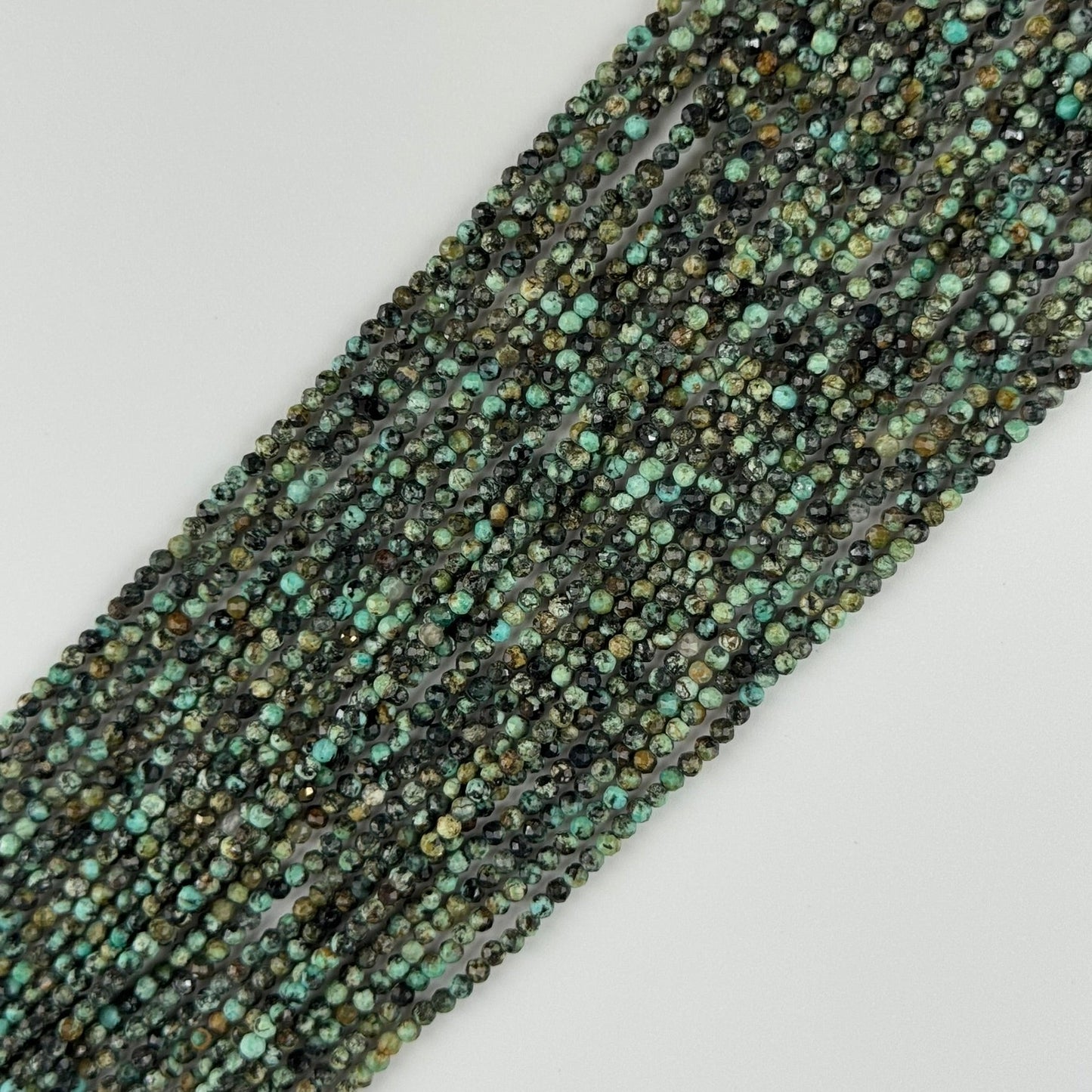 African Turquoise (Jasper) Faceted Round Beads - (A Quality)