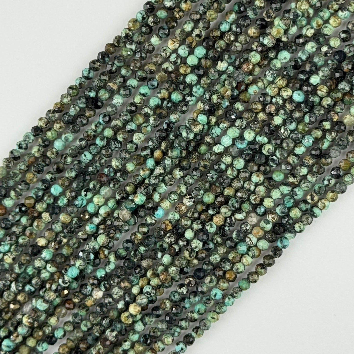 African Turquoise (Jasper) Faceted Round Beads - (A Quality)