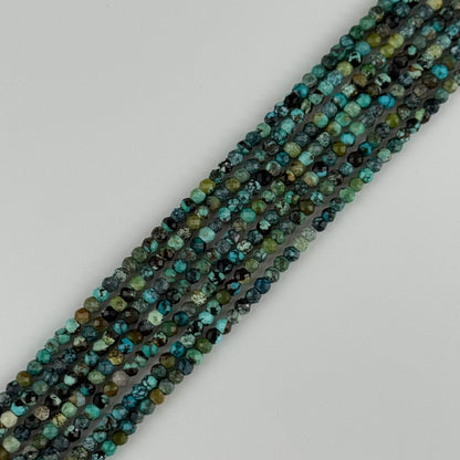 Turquoise Faceted Round Gemstone Beads - (A Quality)