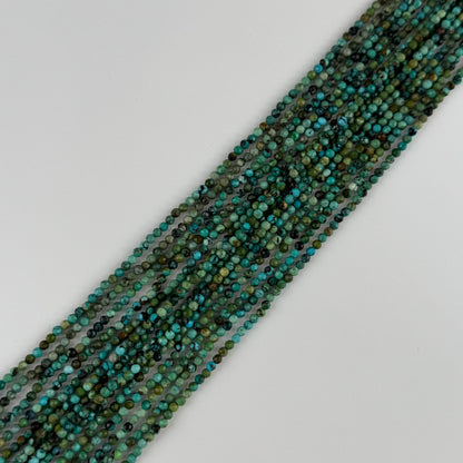 Turquoise Faceted Round Gemstone Beads - (A Quality)