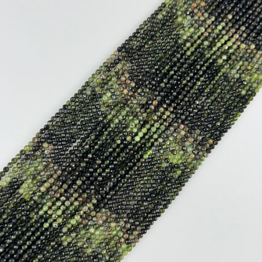 Serpentine Faceted Round Beads - (A Quality)