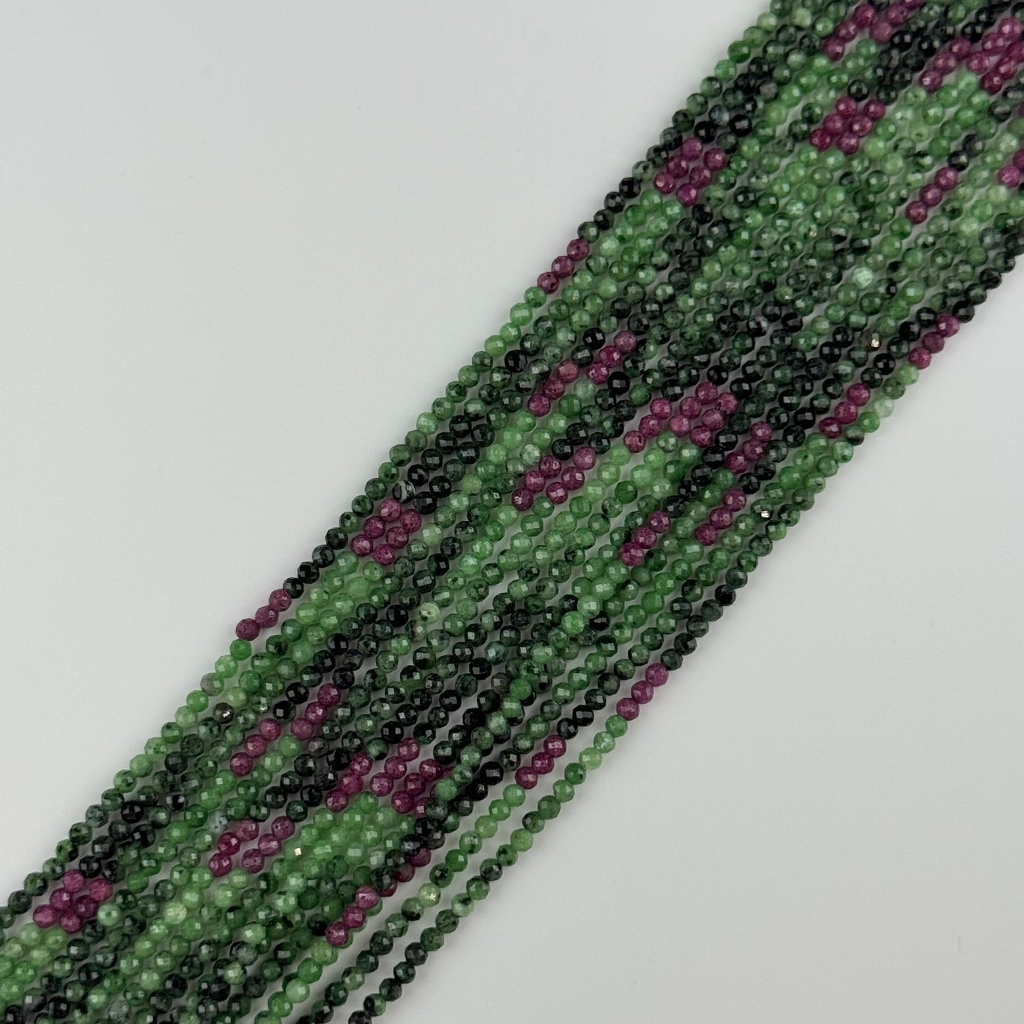 Ruby Zoisite Faceted Round Beads
