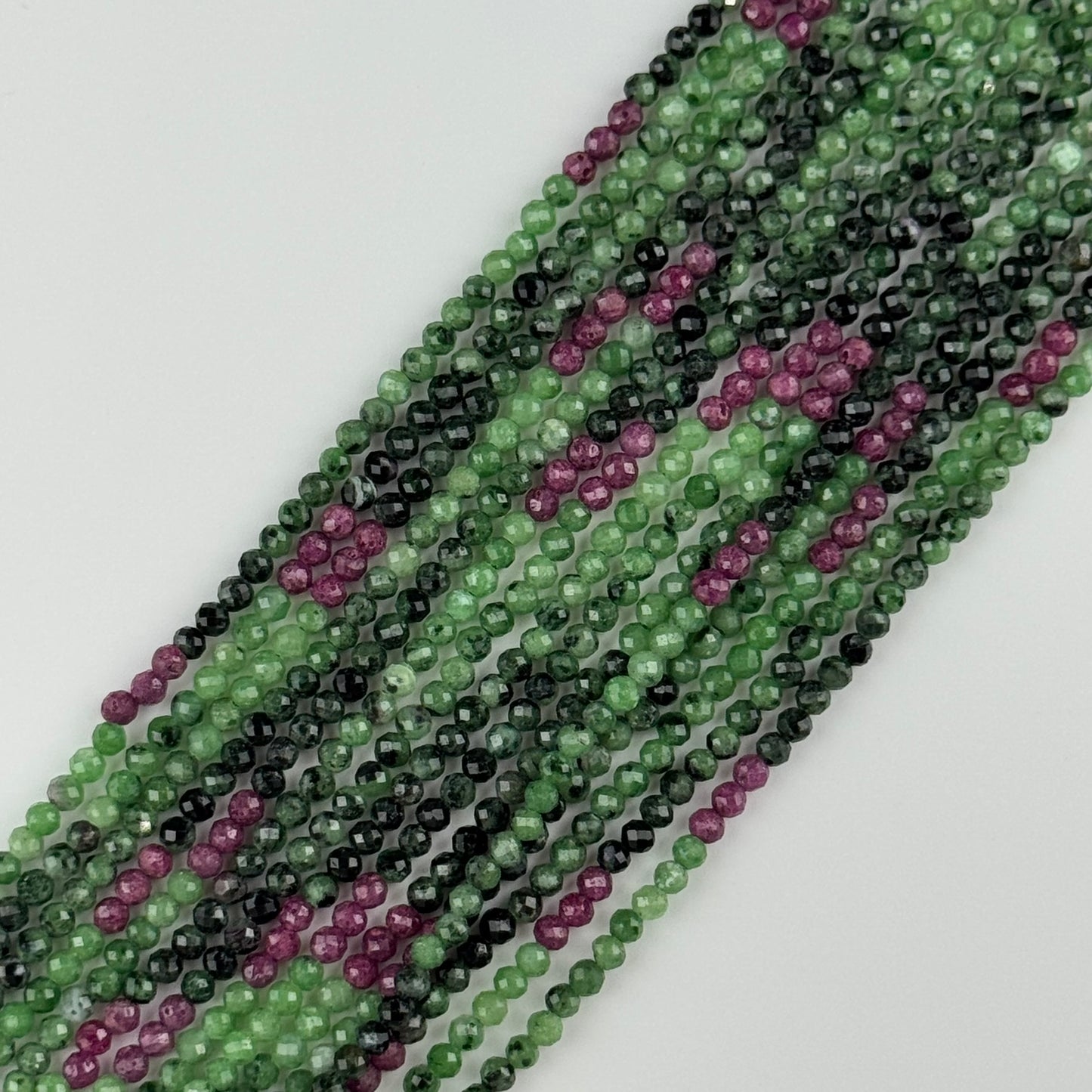 Ruby Zoisite Faceted Round Beads