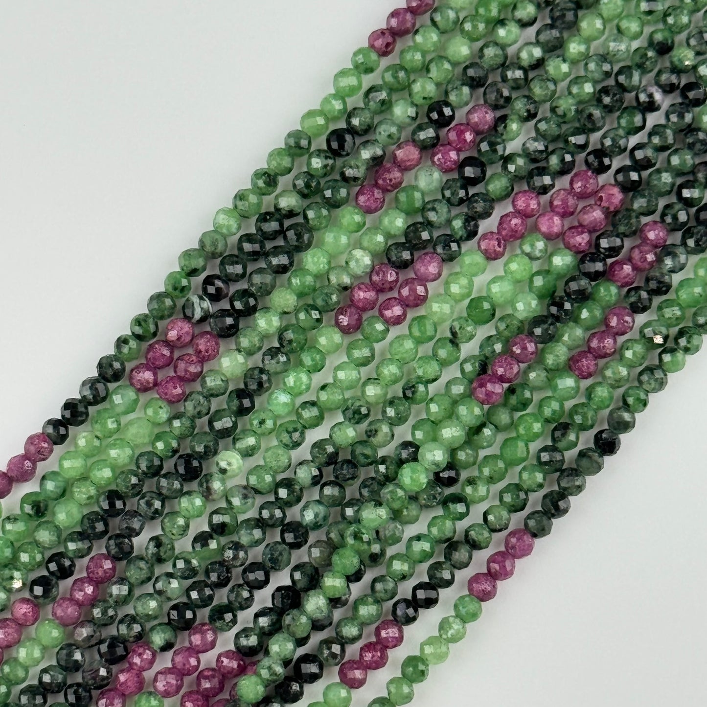 Ruby Zoisite Faceted Round Beads