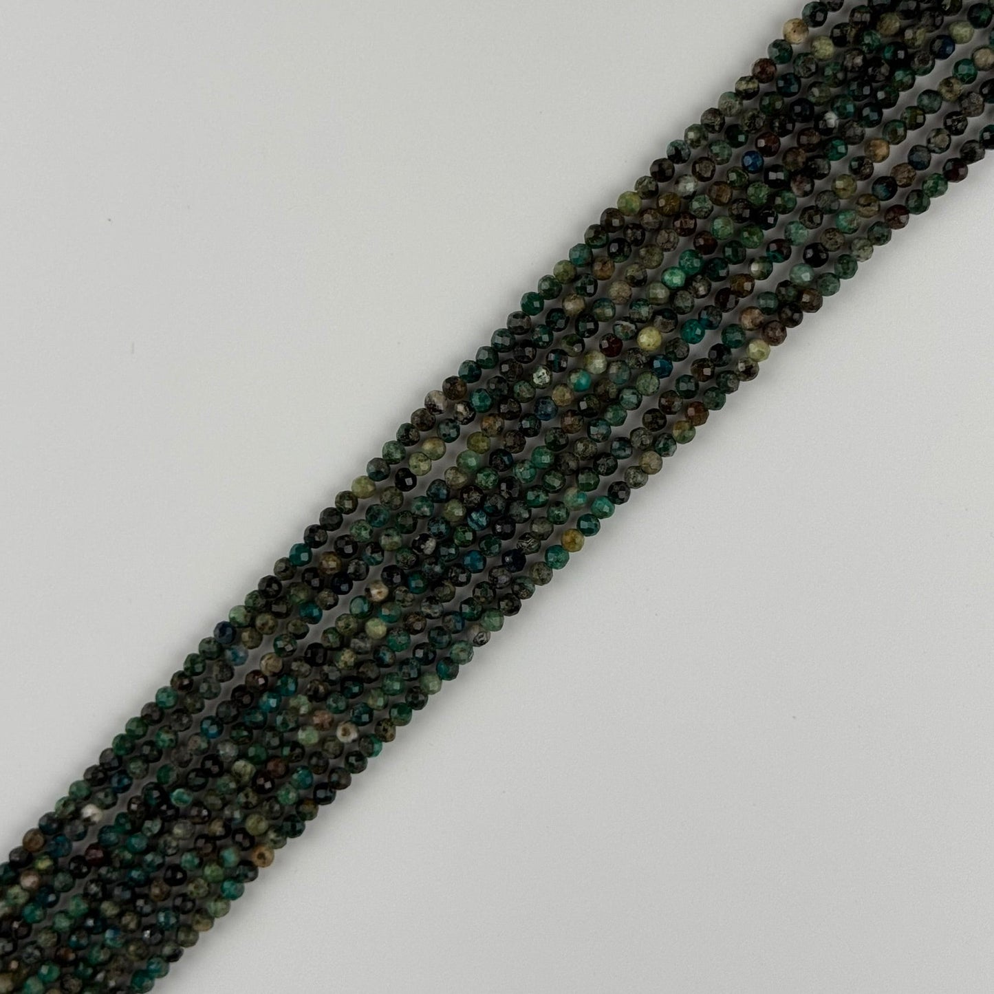 Chrysocolla Faceted Round Beads - (AB Quality)