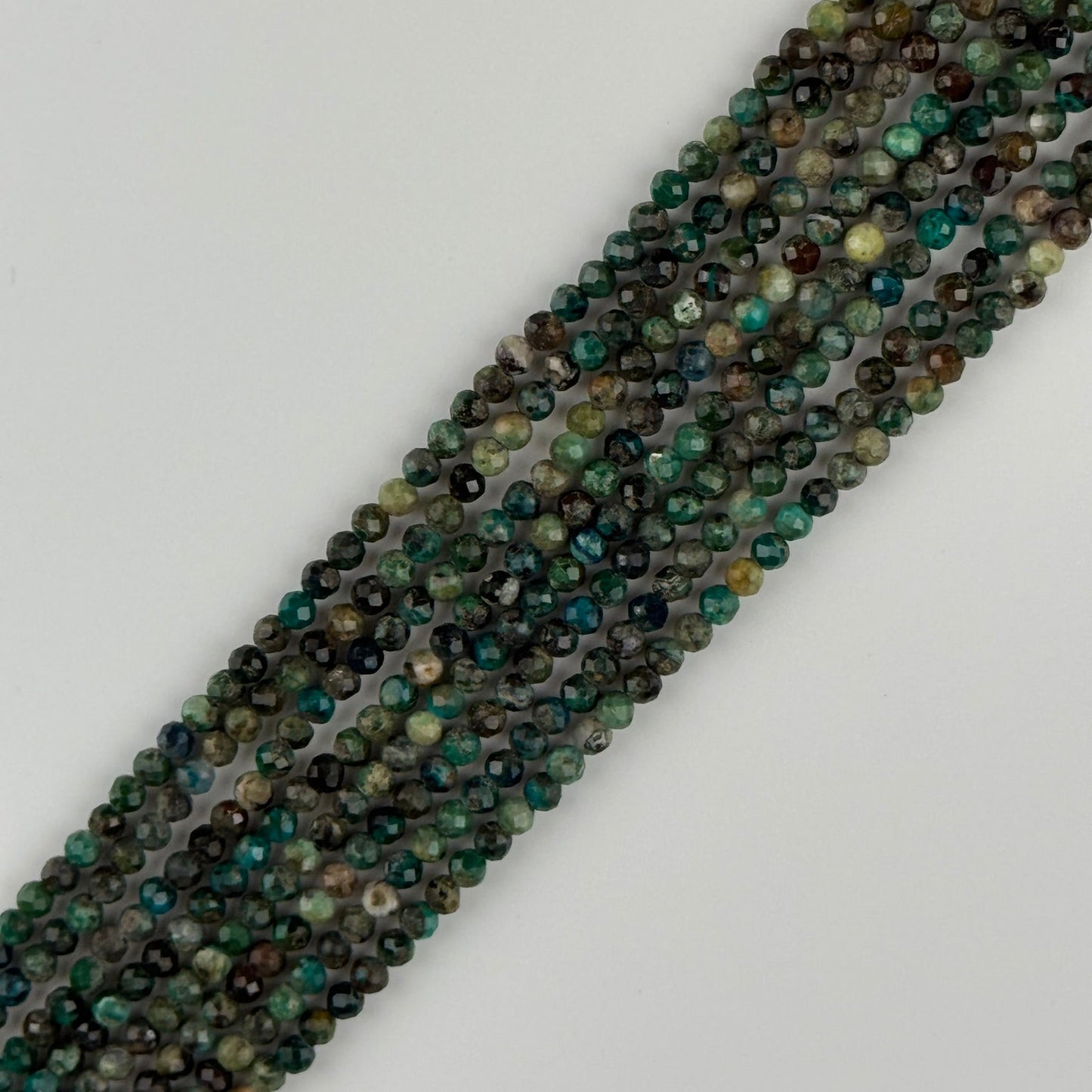Chrysocolla Faceted Round Beads - (AB Quality)