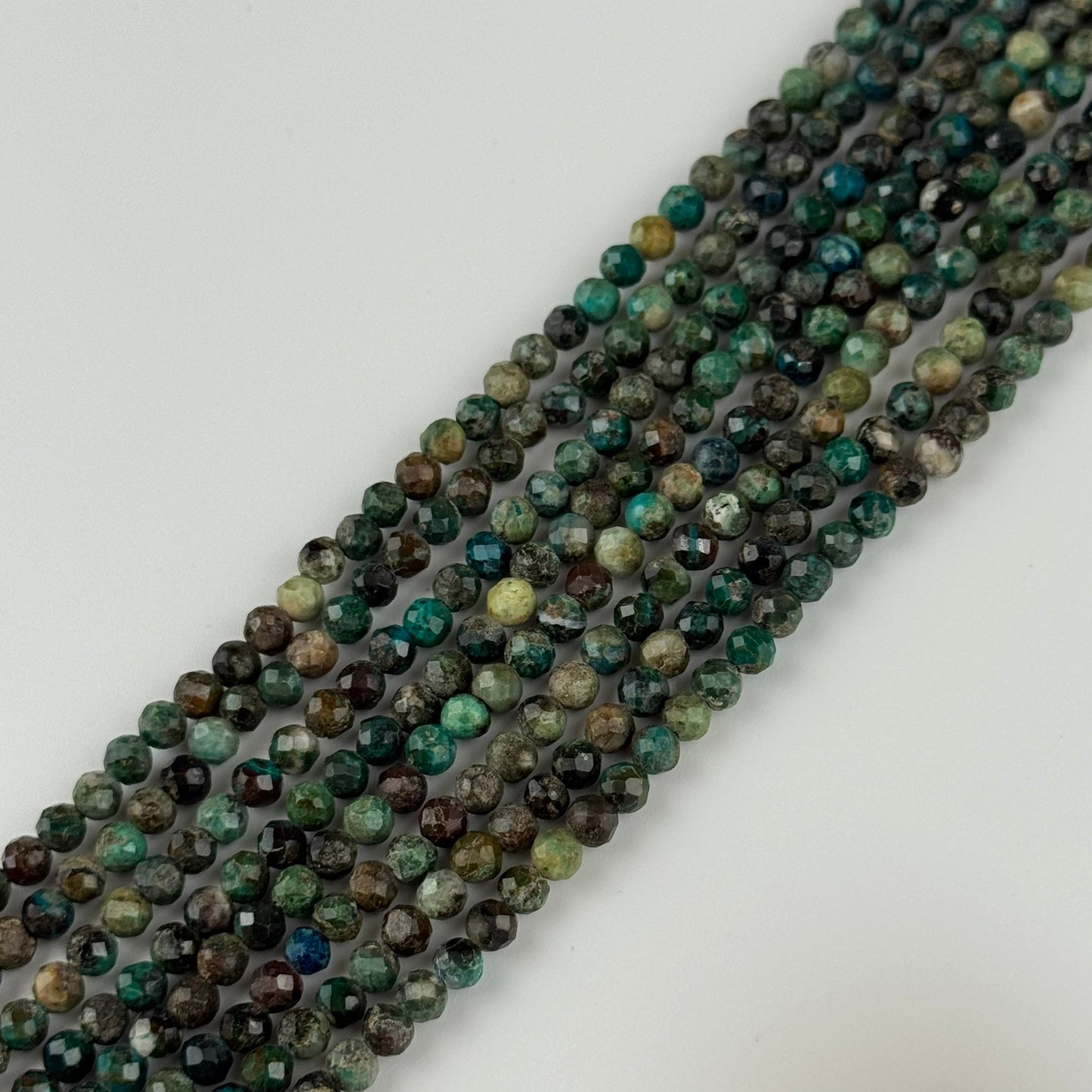 Chrysocolla Faceted Round Beads - (AB Quality)