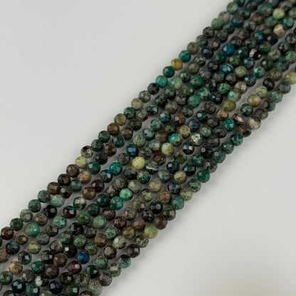 Chrysocolla Faceted Round Gemstone Beads - (AB Quality)