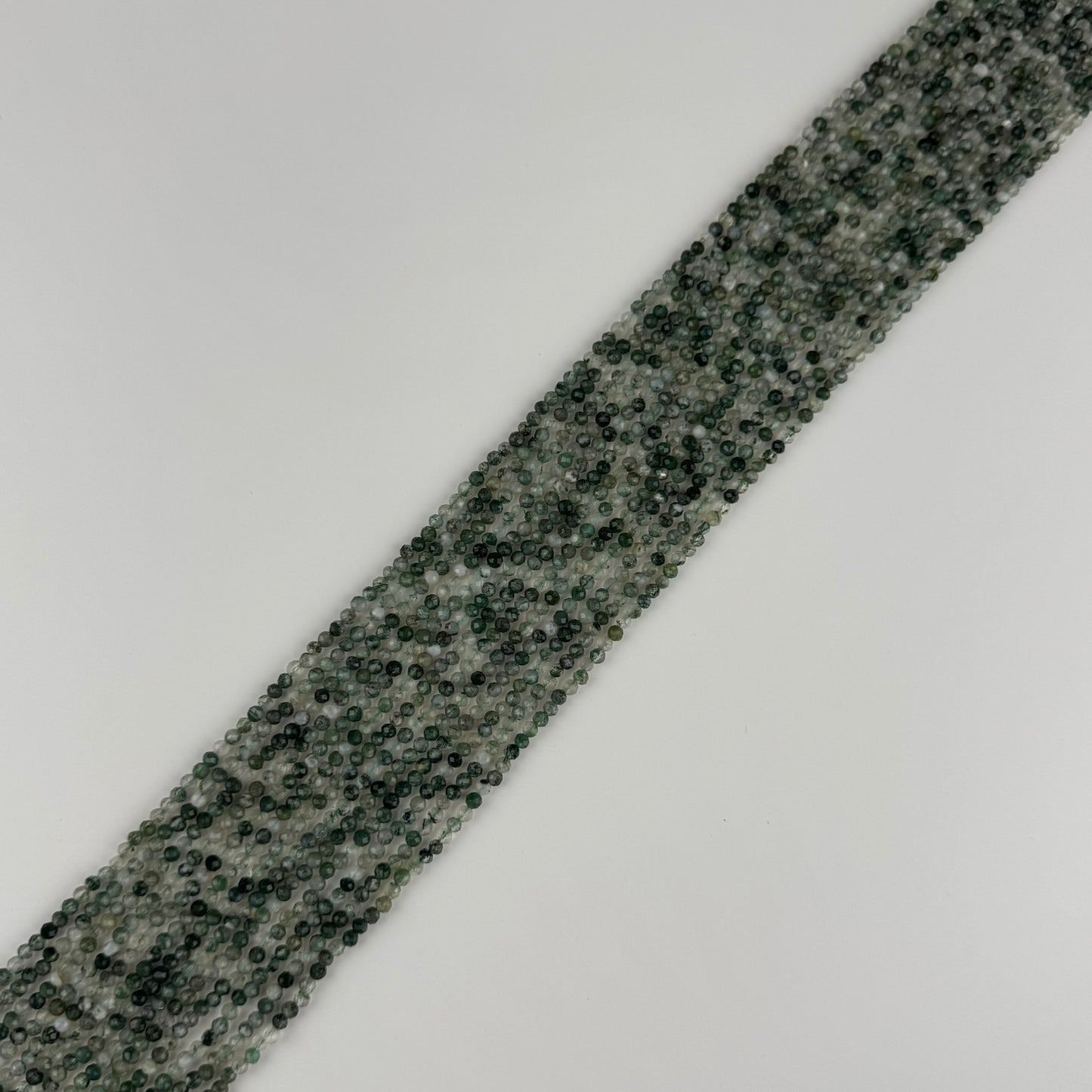 Moss Agate Faceted Round Beads - (AA Quality)