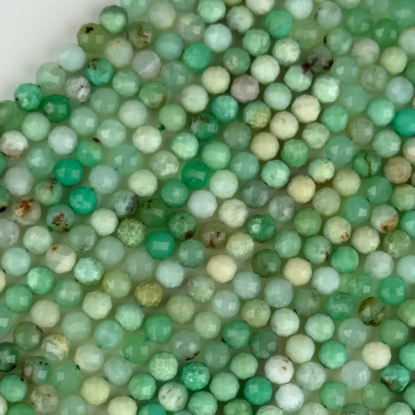 Chrysoprase Faceted Round - (A Quality)