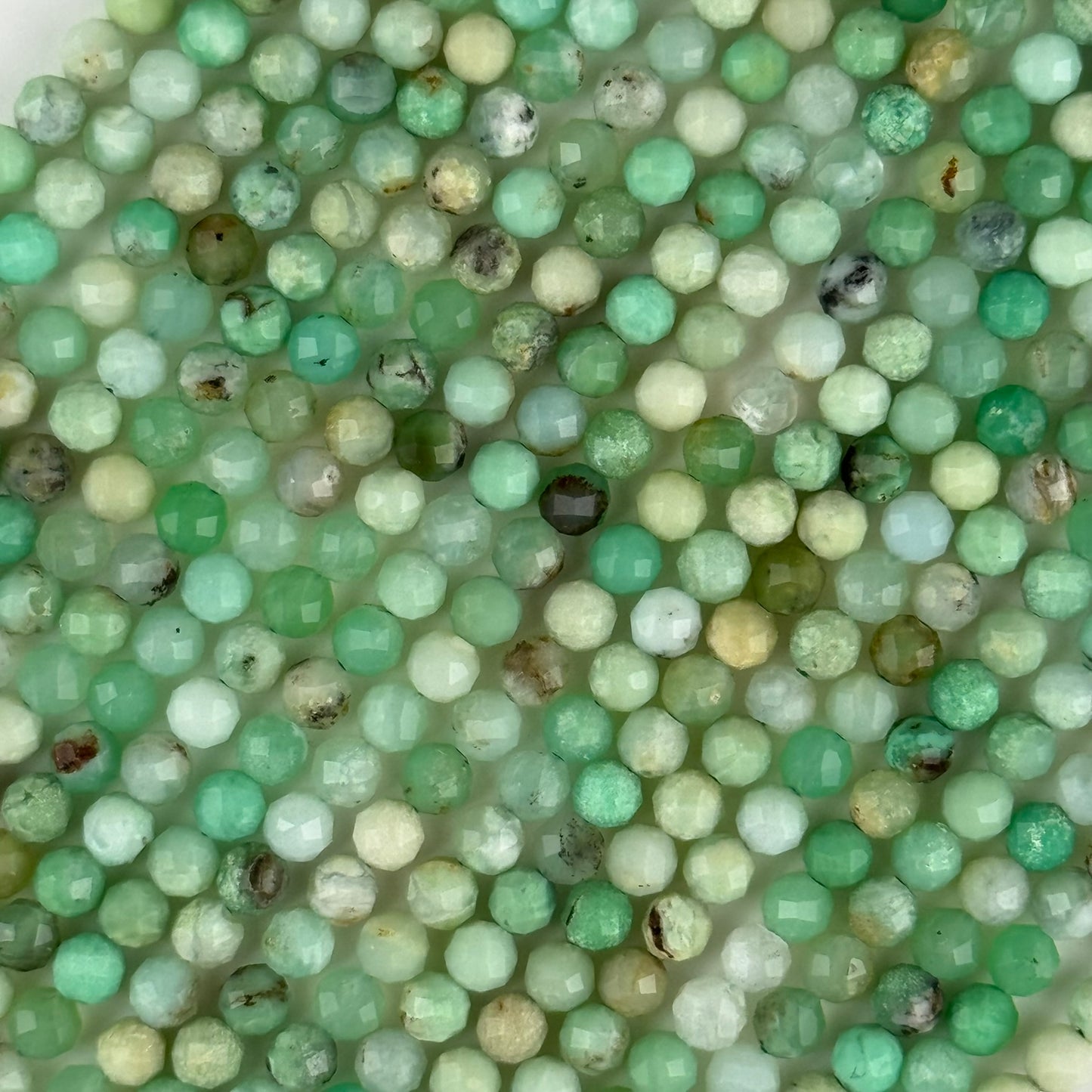 Chrysoprase Faceted Round - (A Quality)