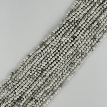 Howlite Faceted Round Gemstone Beads - (AA Quality)