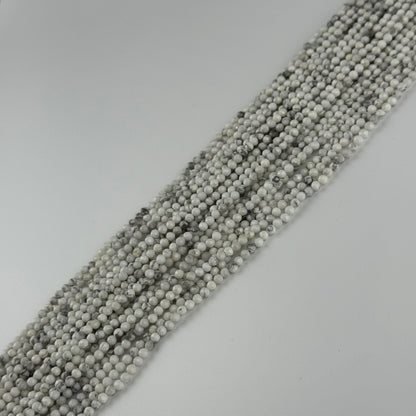 Howlite Faceted Round Gemstone Beads - (AA Quality)