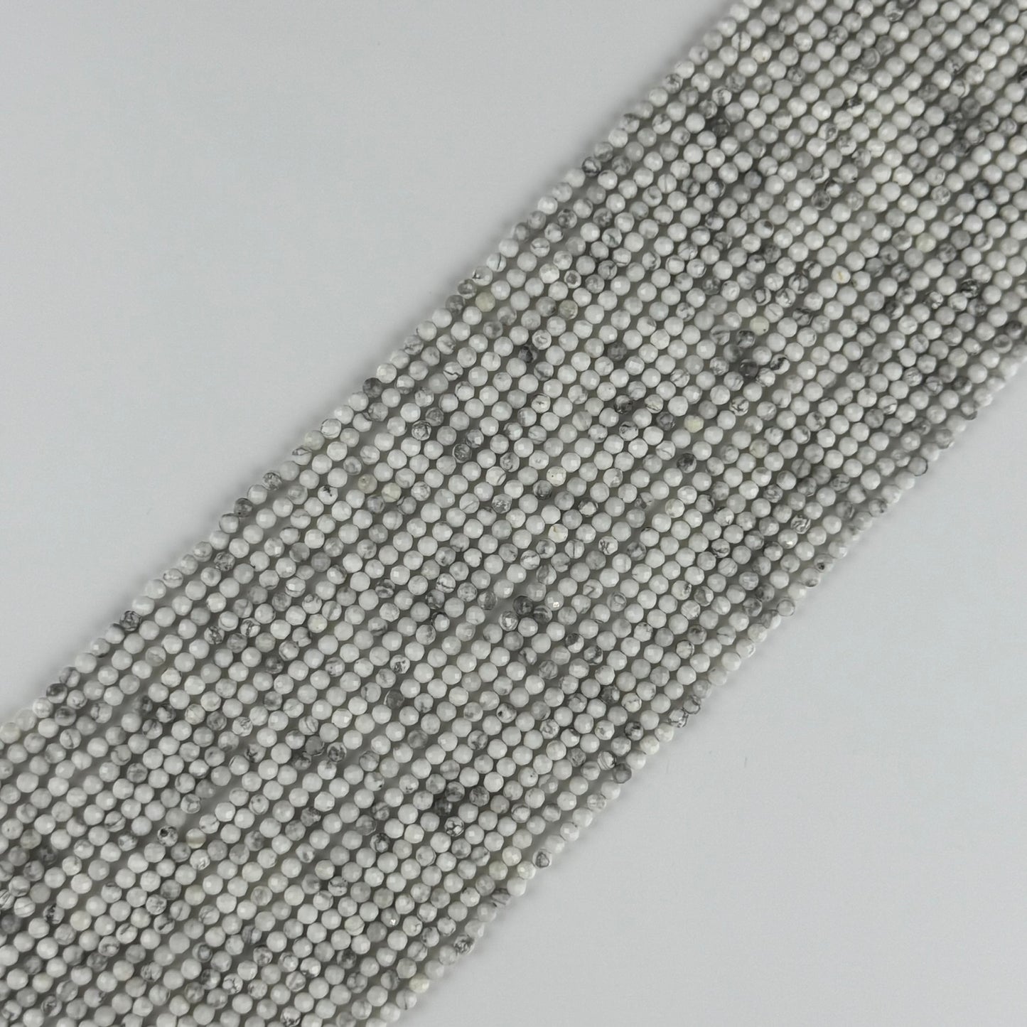 Howlite Faceted Round Beads - (AA Quality)