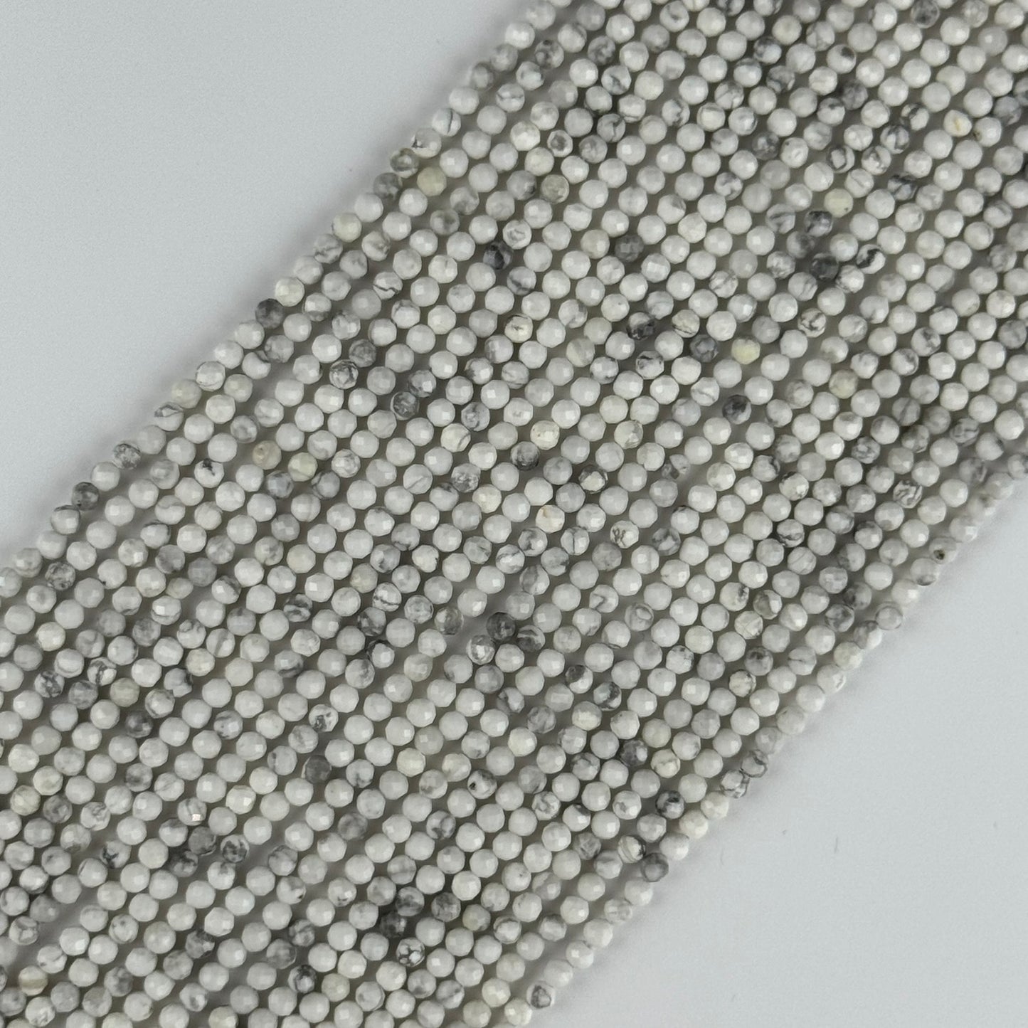 Howlite Faceted Round Beads - (AA Quality)