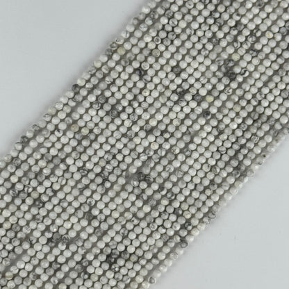 Howlite Faceted Round Gemstone Beads - (AA Quality)