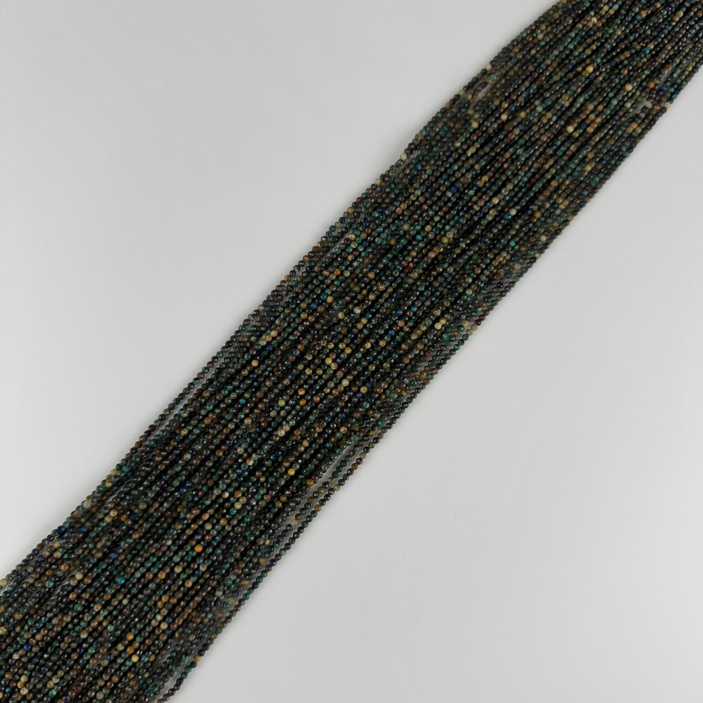 Azurite Chrysocolla Faceted Round Beads - (AA Quality)