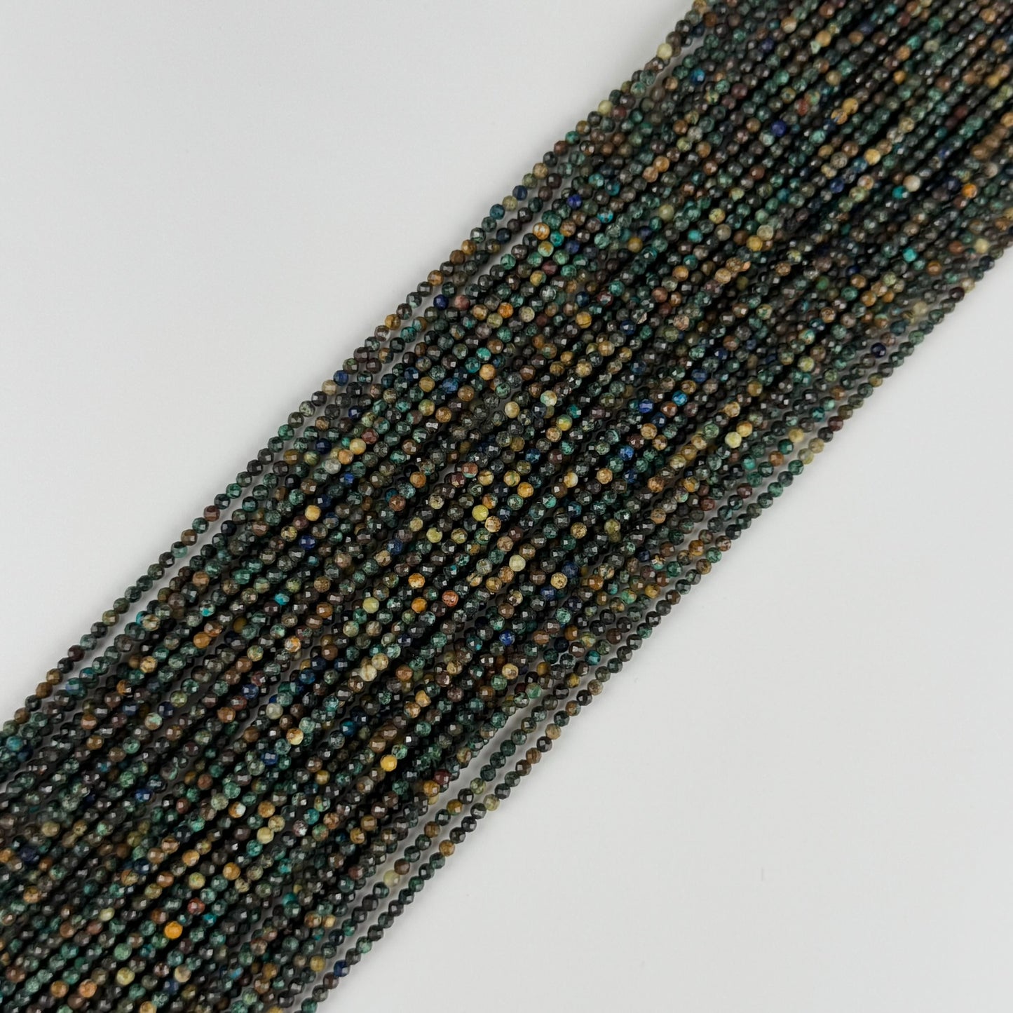 Azurite Chrysocolla Faceted Round Beads - (AA Quality)