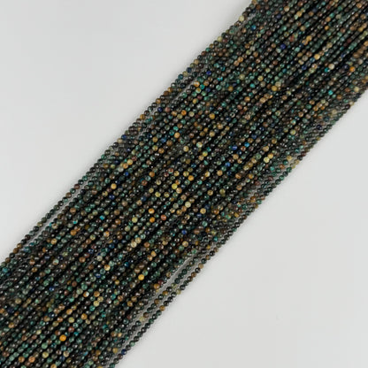 Azurite Chrysocolla Faceted Round Gemstone Beads - (AA Quality)
