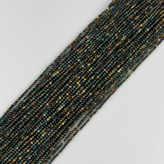 Azurite Chrysocolla Faceted Round Gemstone Beads - (AA Quality)